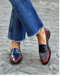 Mocasines Tricolor Burdeos, Azul y Negro