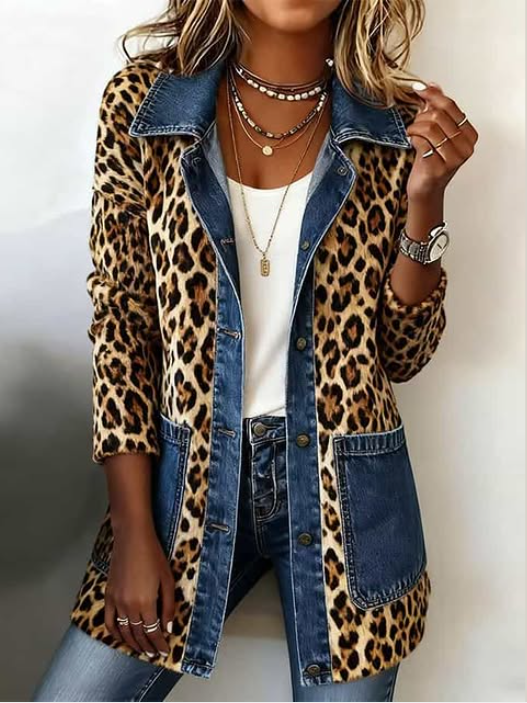 Lorena | Chaqueta Denim Leopardo