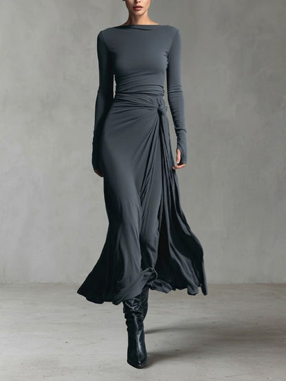 Alba™ | Vestido largo con nudo lateral