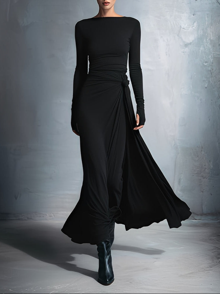 Alba™ | Vestido largo con nudo lateral