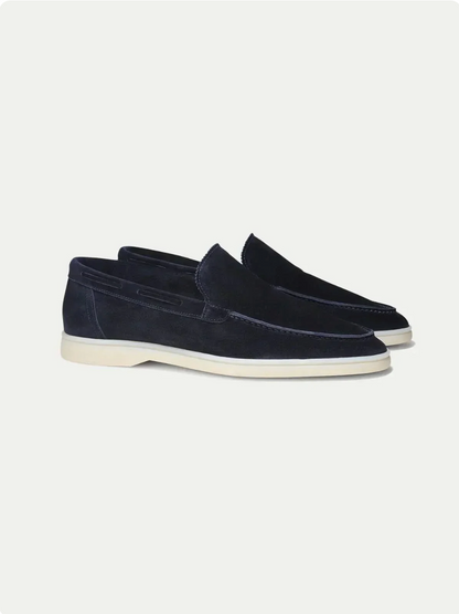 Mocasín de ante azul marino