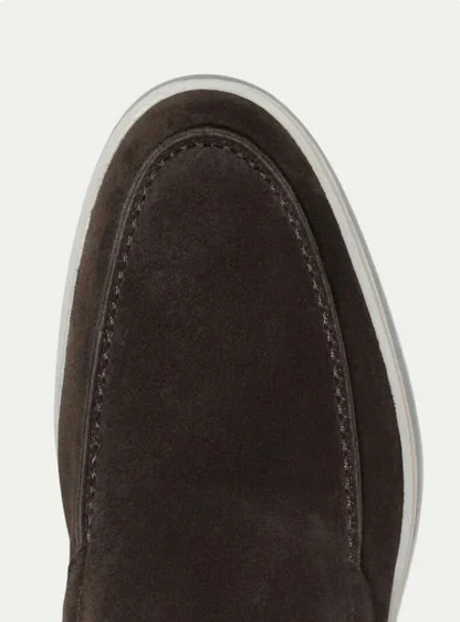 Mocasín de ante chocolate