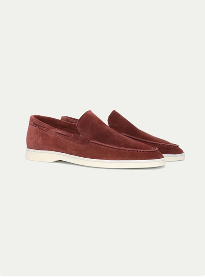 Mocasín de ante burdeos