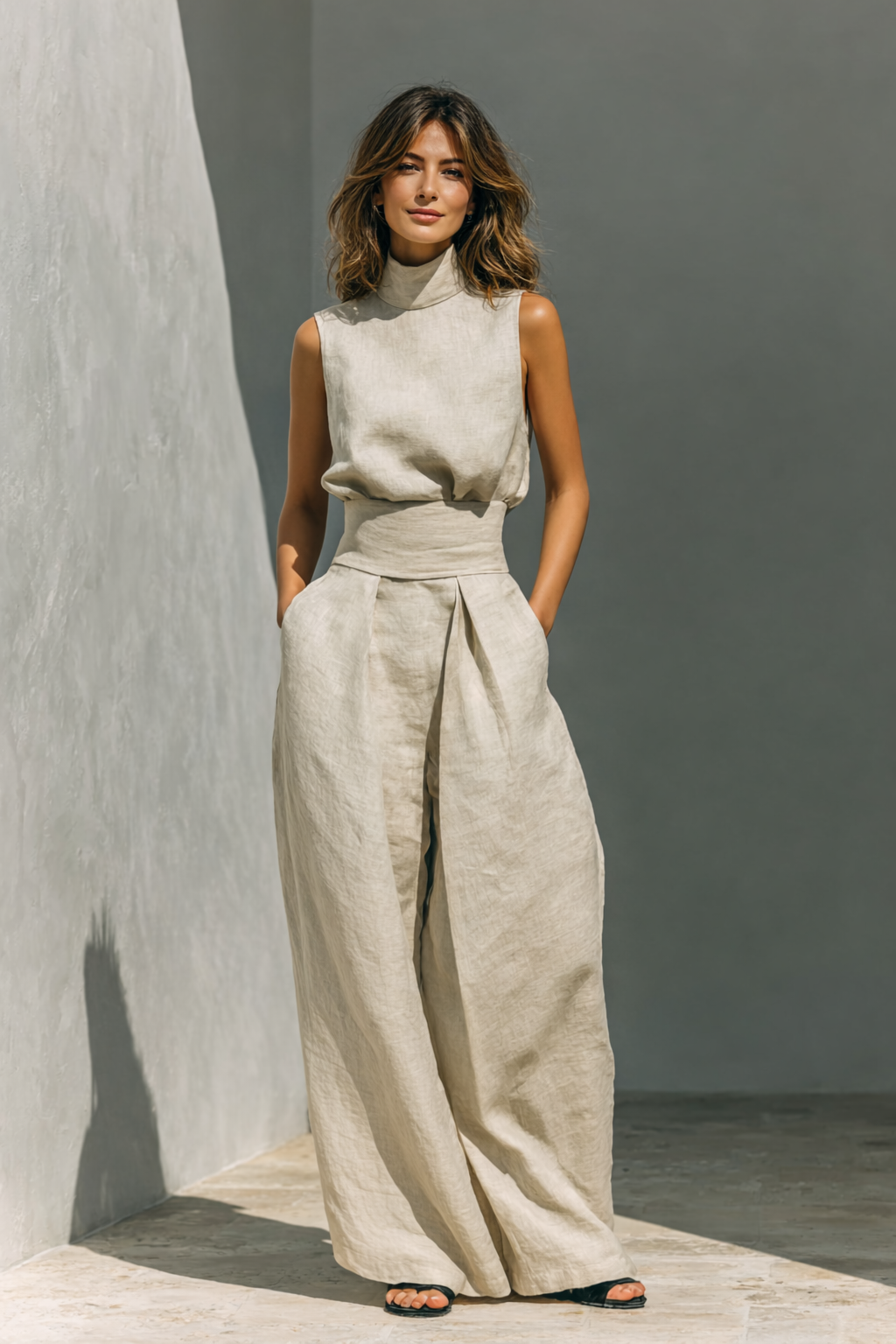 María™  | Conjunto minimalista de algodón y lino, elegante.