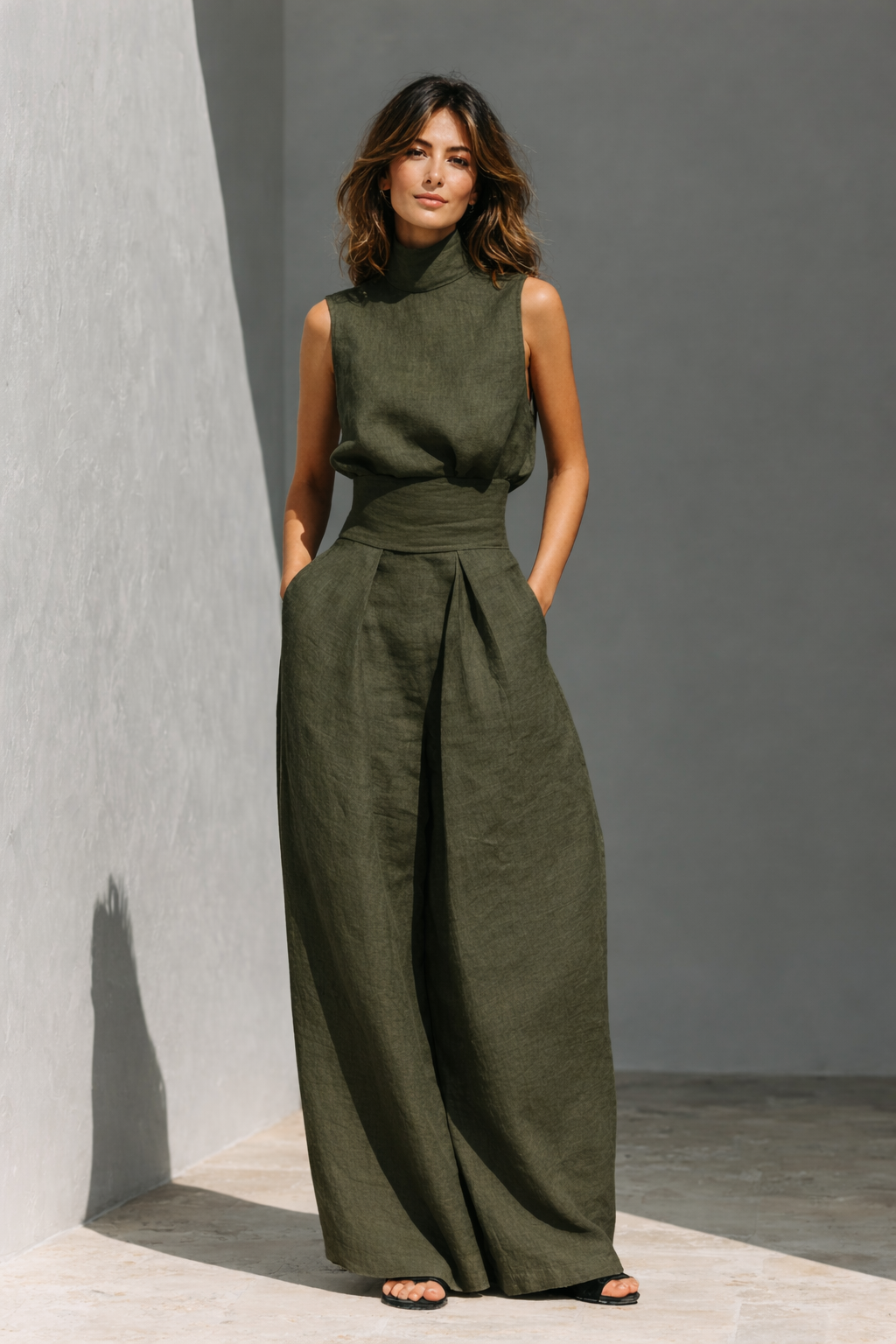 María™  | Conjunto minimalista de algodón y lino, elegante.
