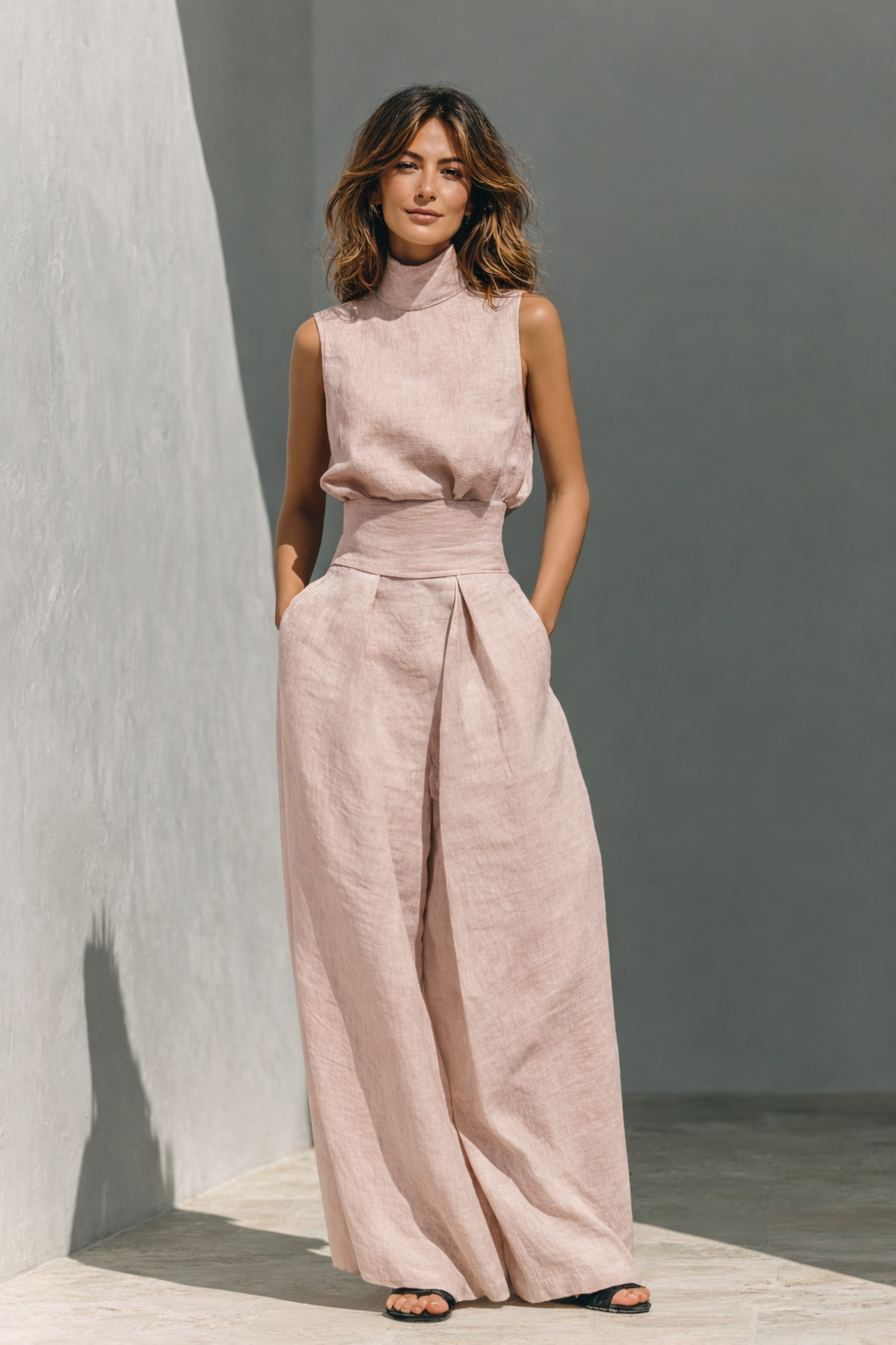 María™  | Conjunto minimalista de algodón y lino, elegante.