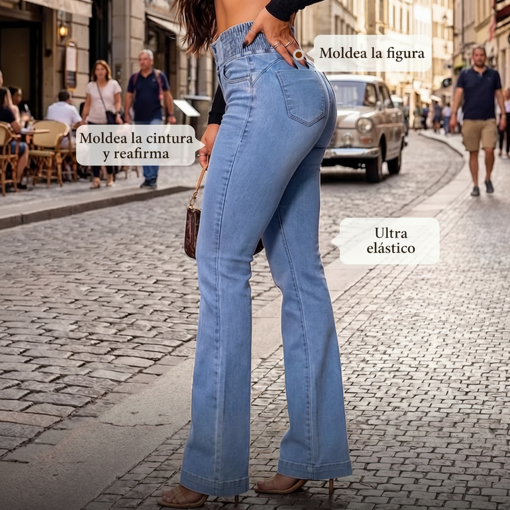 Salomé™ | Vaqueros ajustados elásticos de cintura alta