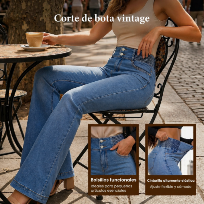 Salomé™ | Vaqueros ajustados elásticos de cintura alta