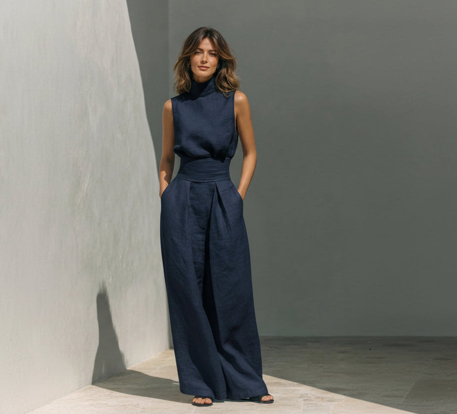 María™  | Conjunto minimalista de algodón y lino, elegante.