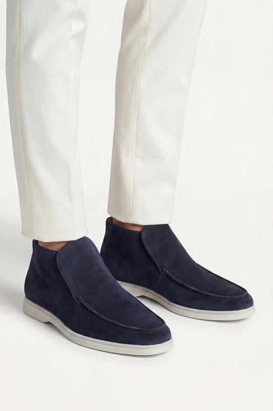 Mocasín alto azul marino