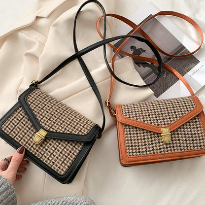 Bolso cuadrado de pata de gallo