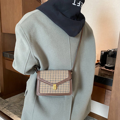 Bolso cuadrado de pata de gallo