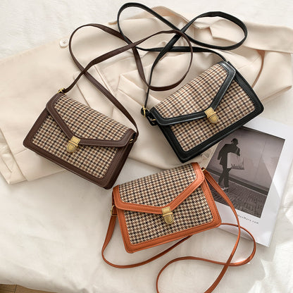 Bolso cuadrado de pata de gallo