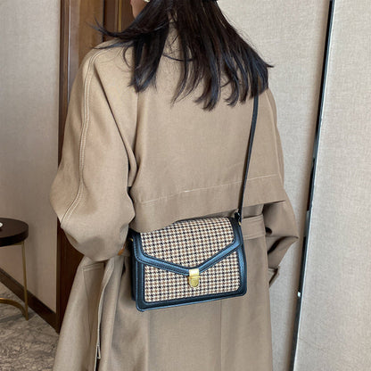 Bolso cuadrado de pata de gallo