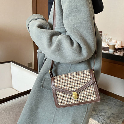 Bolso cuadrado de pata de gallo