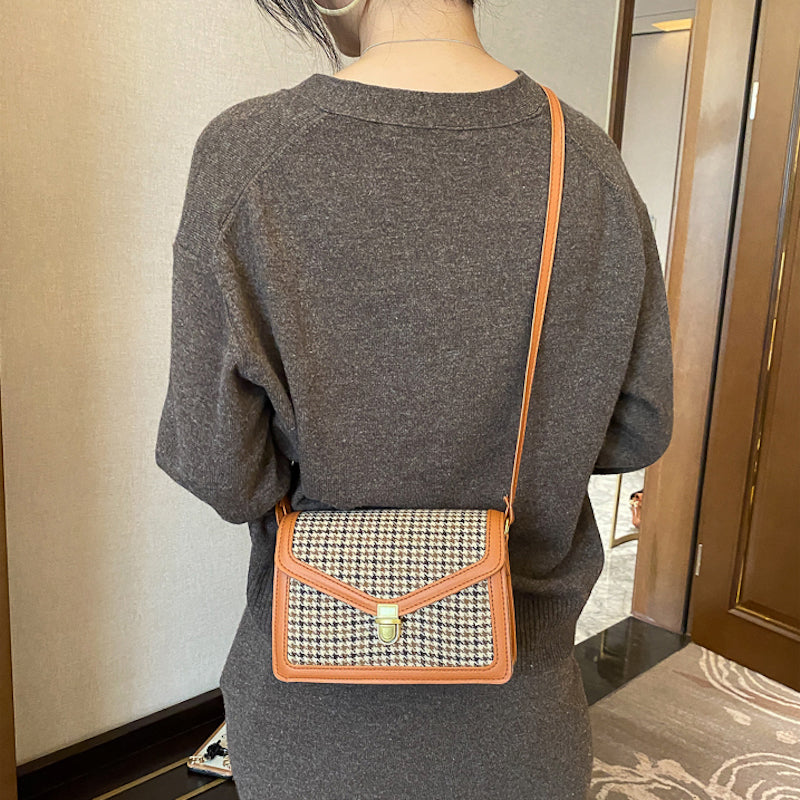Bolso cuadrado de pata de gallo