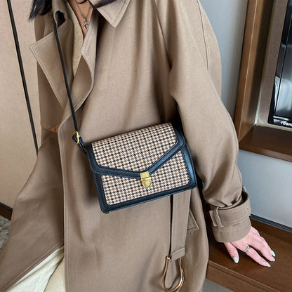 Bolso cuadrado de pata de gallo