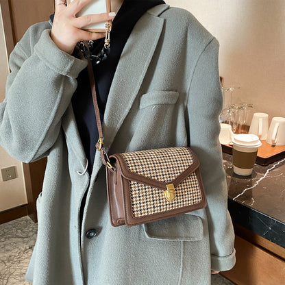 Bolso cuadrado de pata de gallo