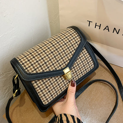 Bolso cuadrado de pata de gallo