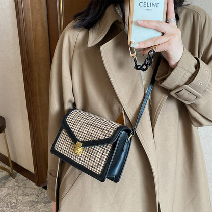 Bolso cuadrado de pata de gallo