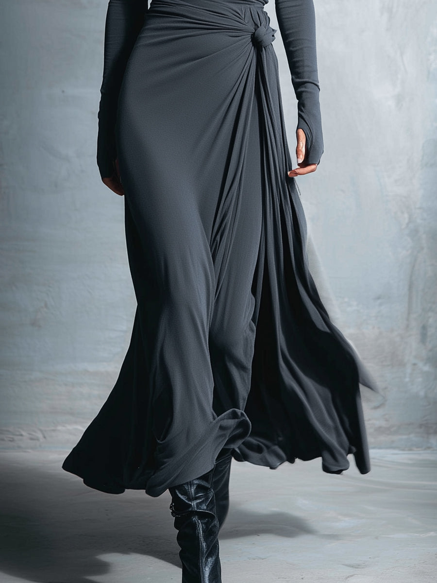 Alba™ | Vestido largo con nudo lateral
