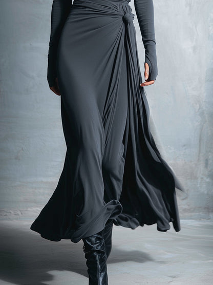 Alba™ | Vestido largo con nudo lateral
