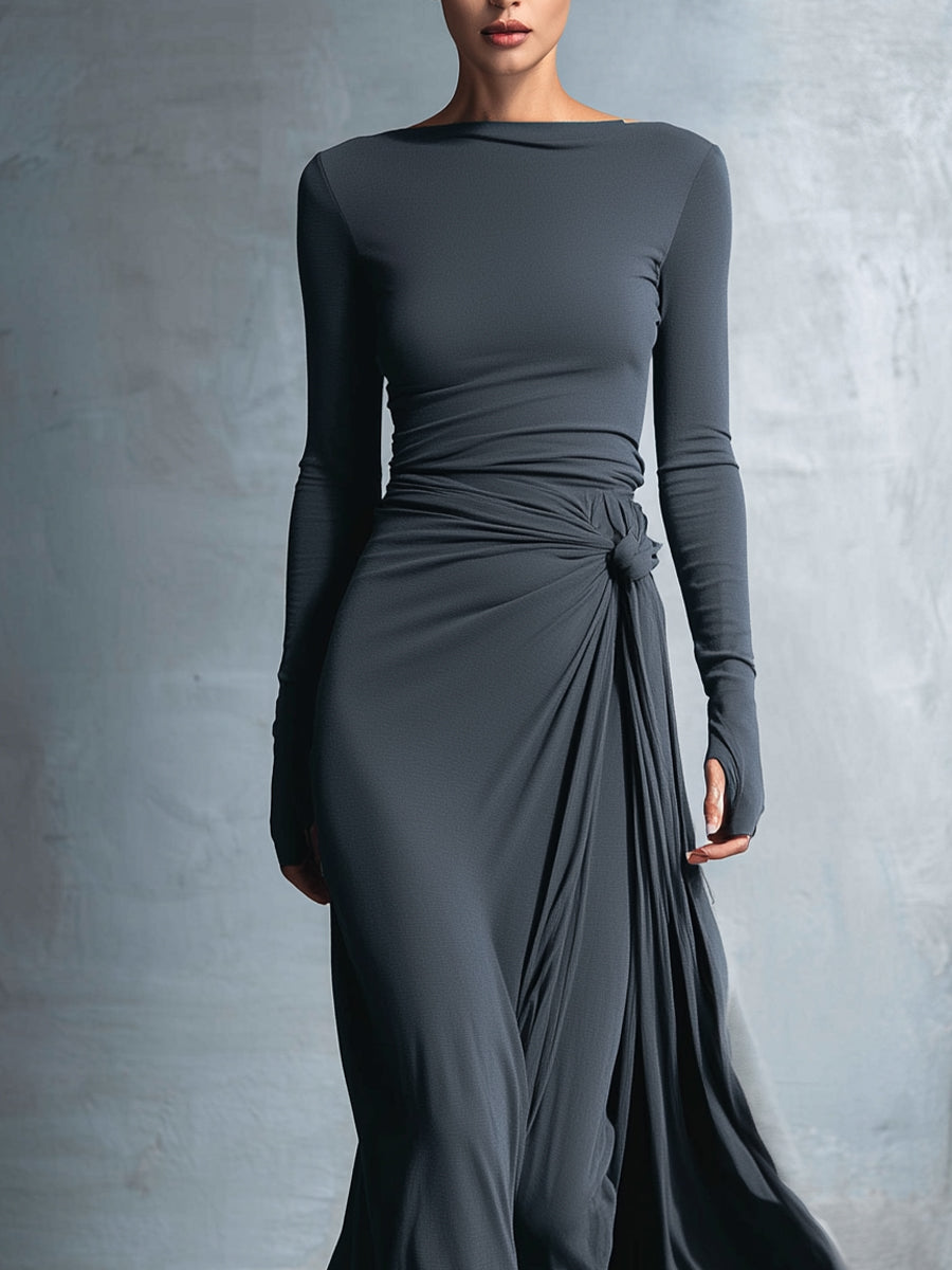 Alba™ | Vestido largo con nudo lateral