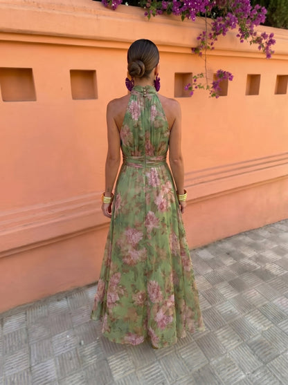 Florencia™ | Vestido Largo Floral con Escote Profundo