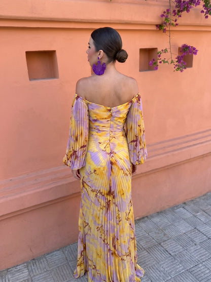 Gregoria™ | Vestido Largo Floral con Escote Profundo