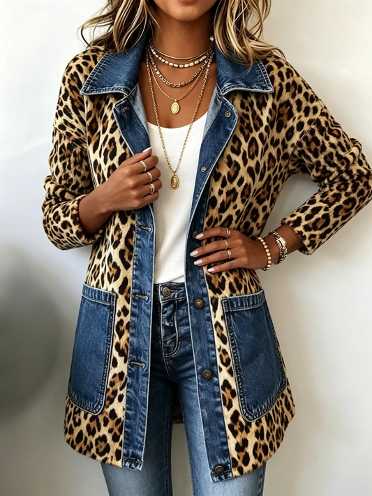 Lorena | Chaqueta Denim Leopardo