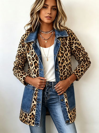 Lorena | Chaqueta Denim Leopardo