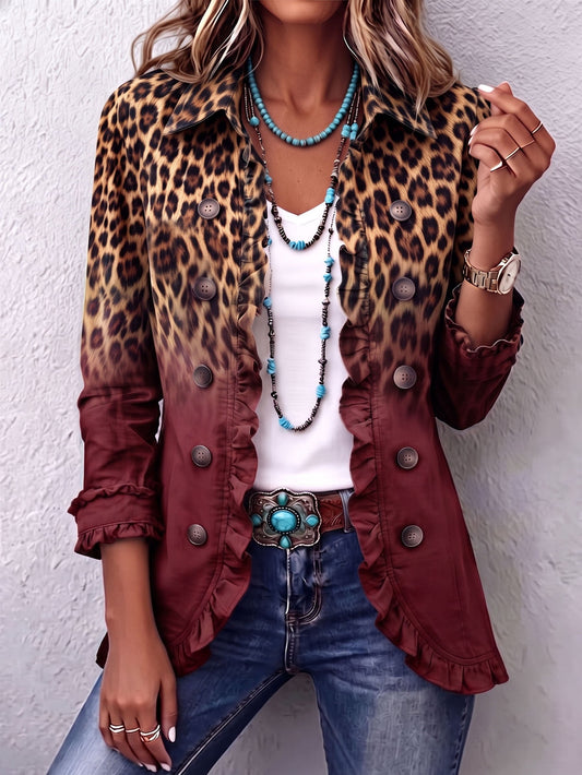 Tomasa | Blazer Leopardo Burdeos
