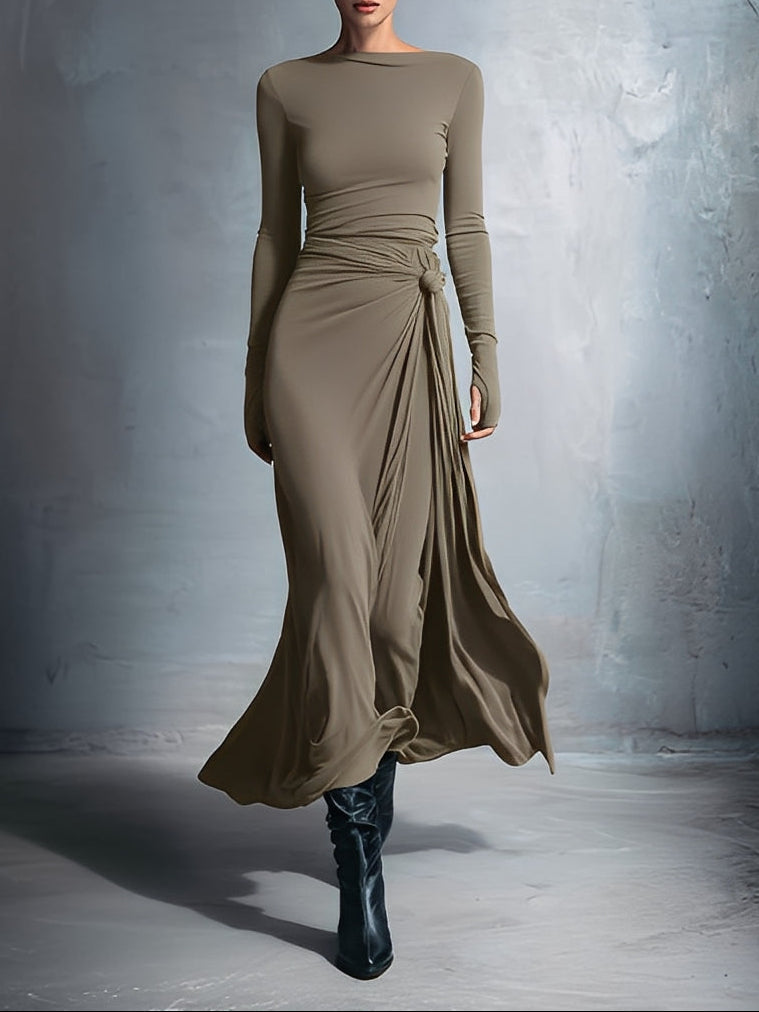 Alba™ | Vestido largo con nudo lateral